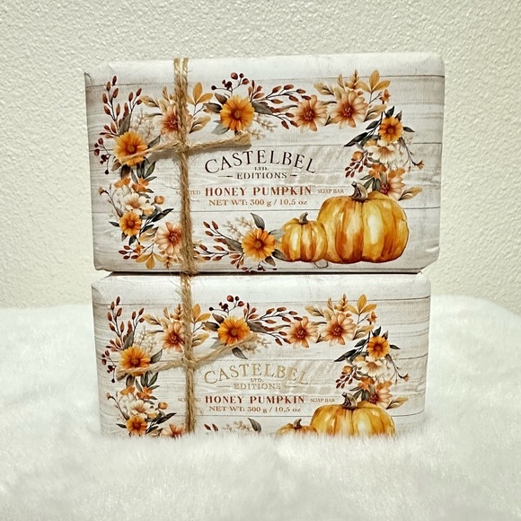 Set Of 2 Castelbel Honey Pumpkin Soap Bar Luxury Seasonal Fall Autumn 10.5 oz - Picture 1 of 1